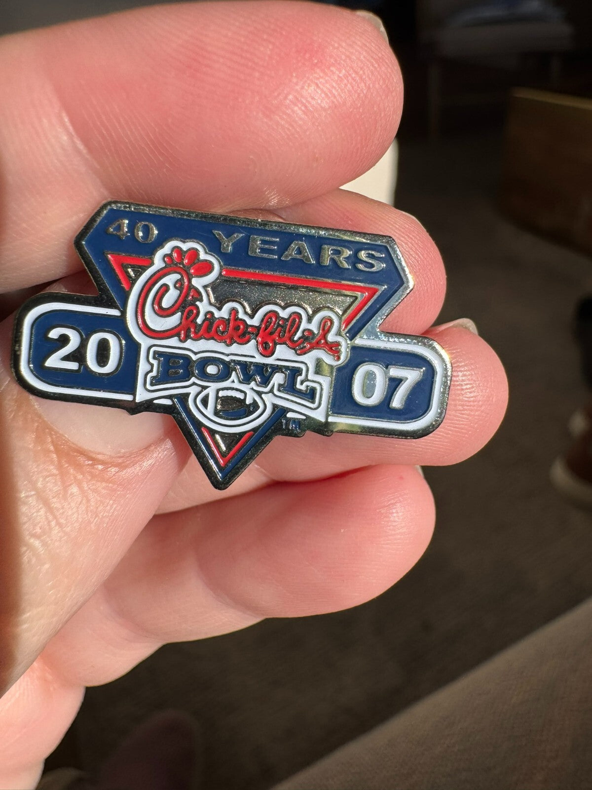 2007 Chick-fil-A Bowl 40 Years Lapel Pin Logo