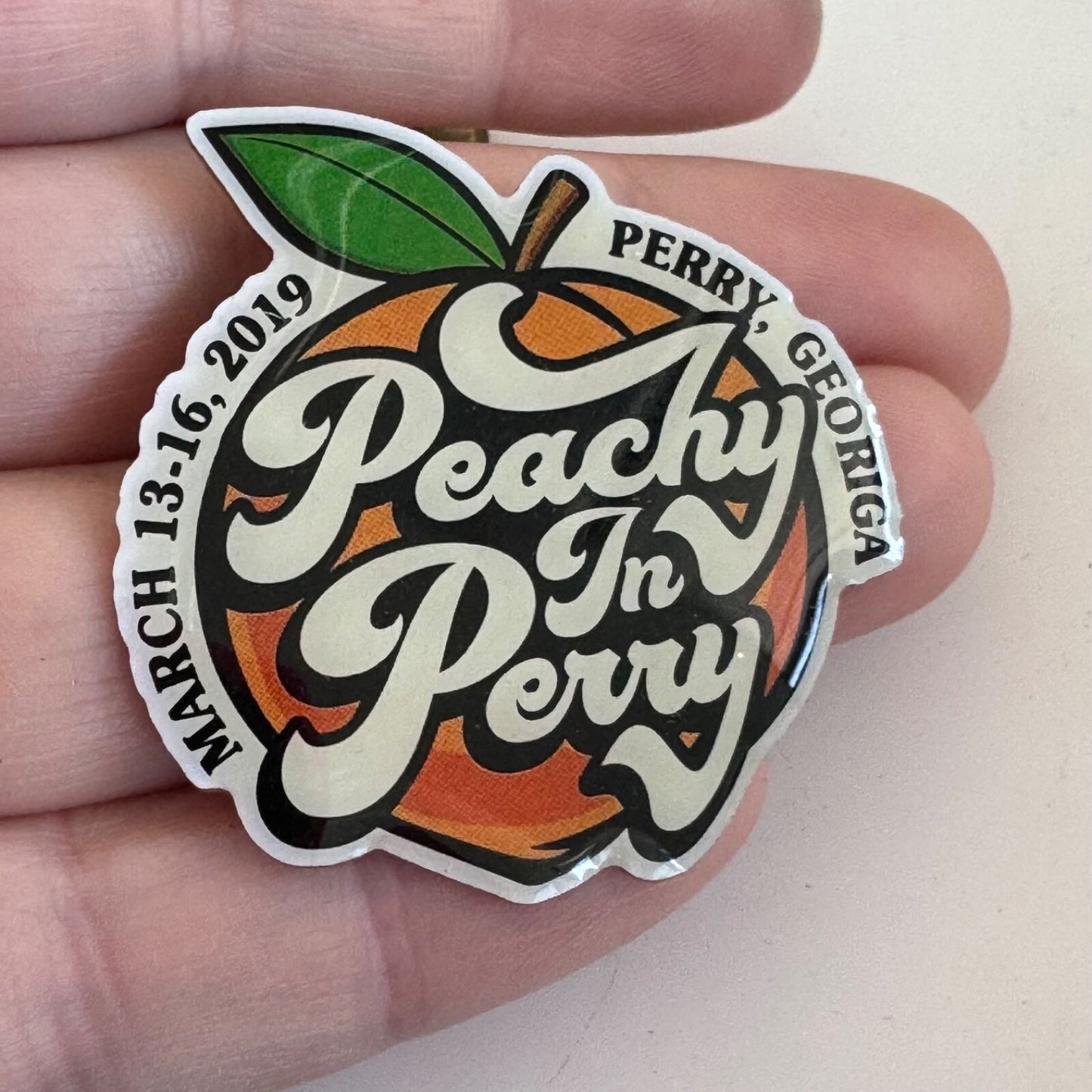 2019 Peachy in Perry Georgia Peach Lapel Pin Festival