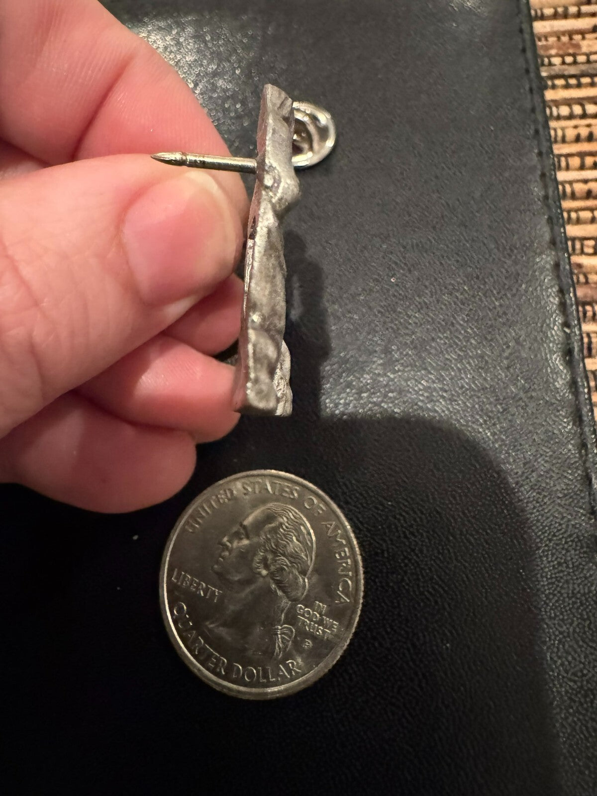 Stunning Vintage Jesus Mary Joseph Nativity Pewter Brooch Pin Christmas