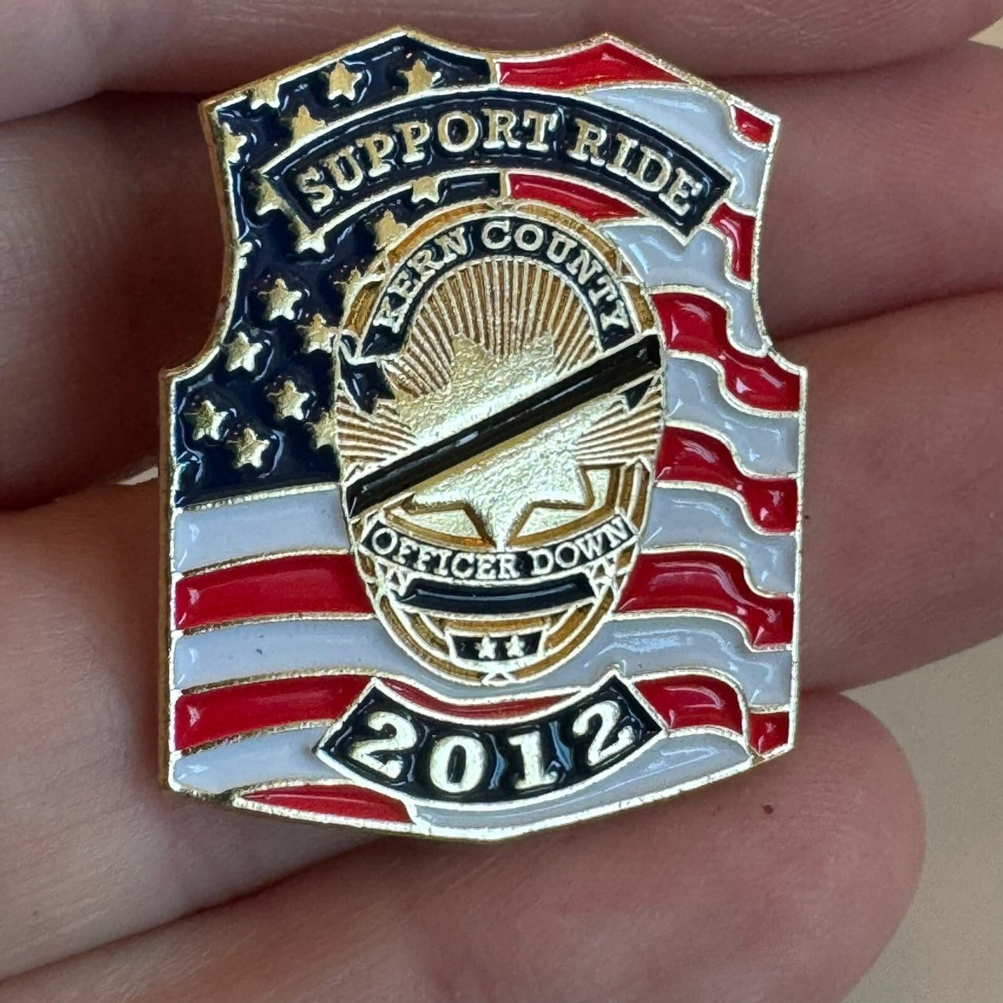 2012 Kern County Officer Down Support Ride Enamel Lapel Pin
