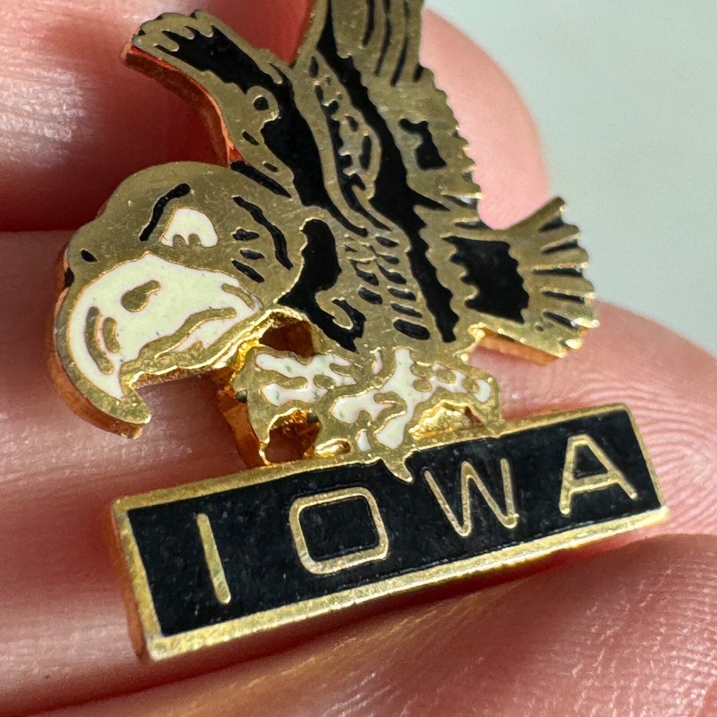 Vintage University of Iowa Hawkeyes Enamel Lapel Pin