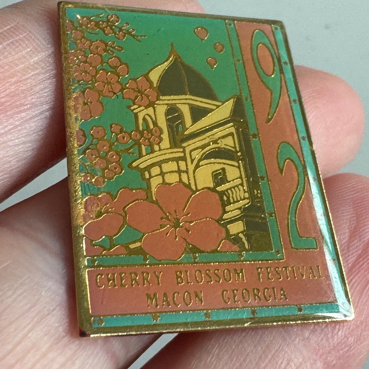 Macon Georgia 92 Cherry Blossom Festival Enamel Souvenir Pin