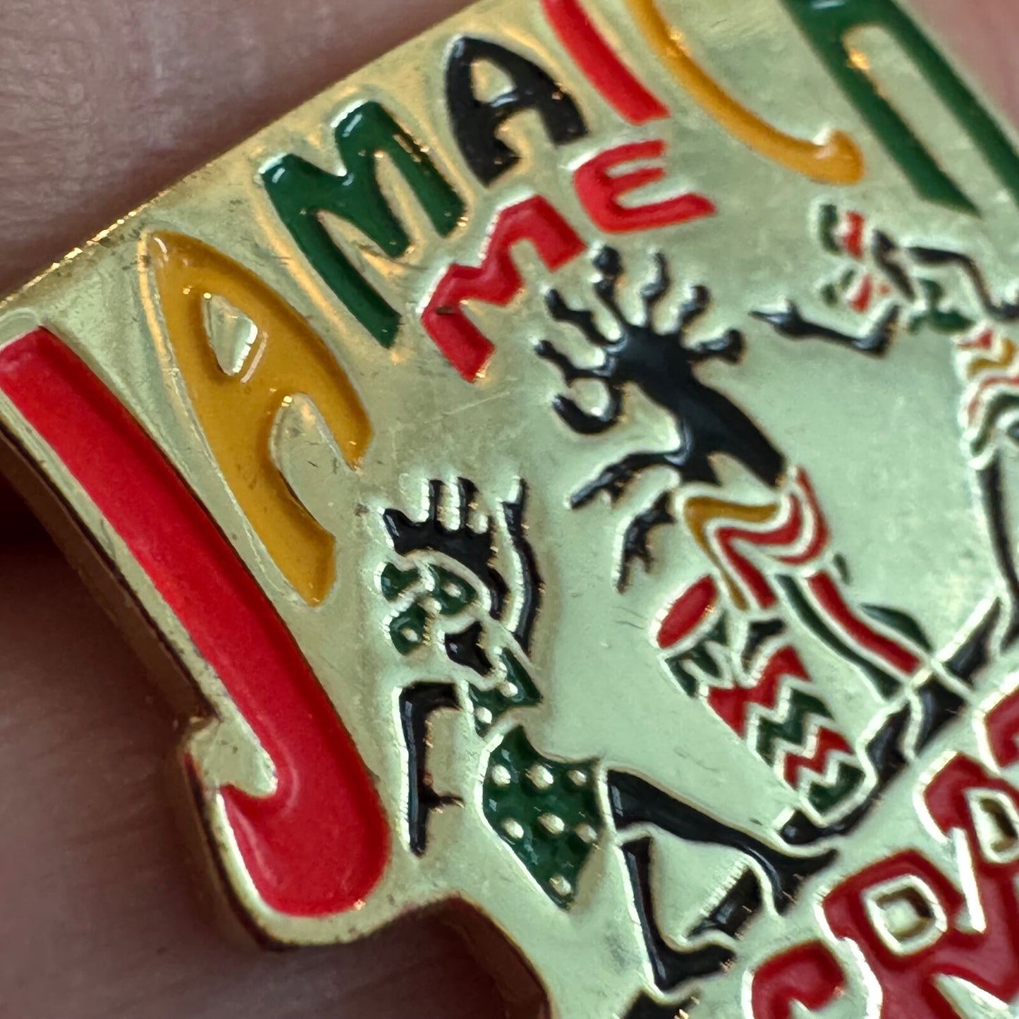Vintage Jamaica Me Crazy Souvenir Lapel Pin Enamel Reggae