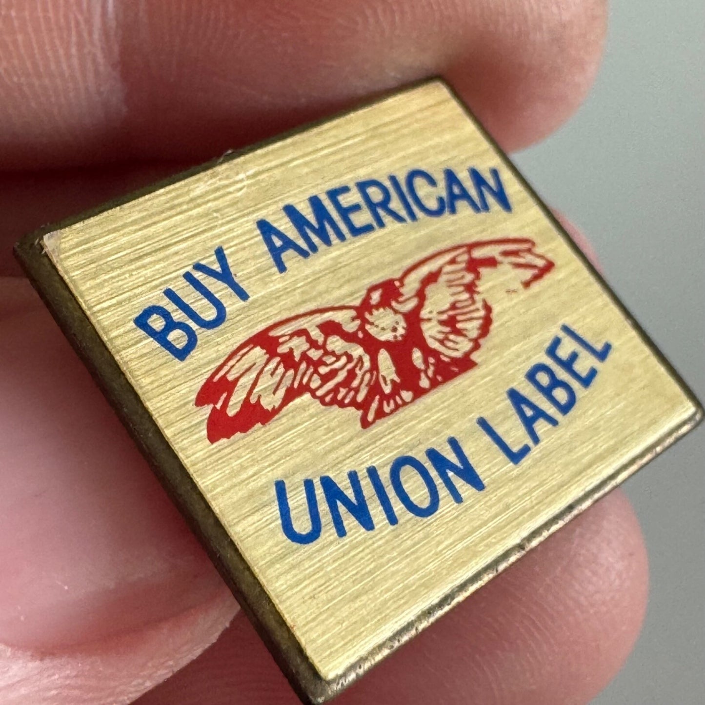 Vintage Buy American Union Label Lapel Pin