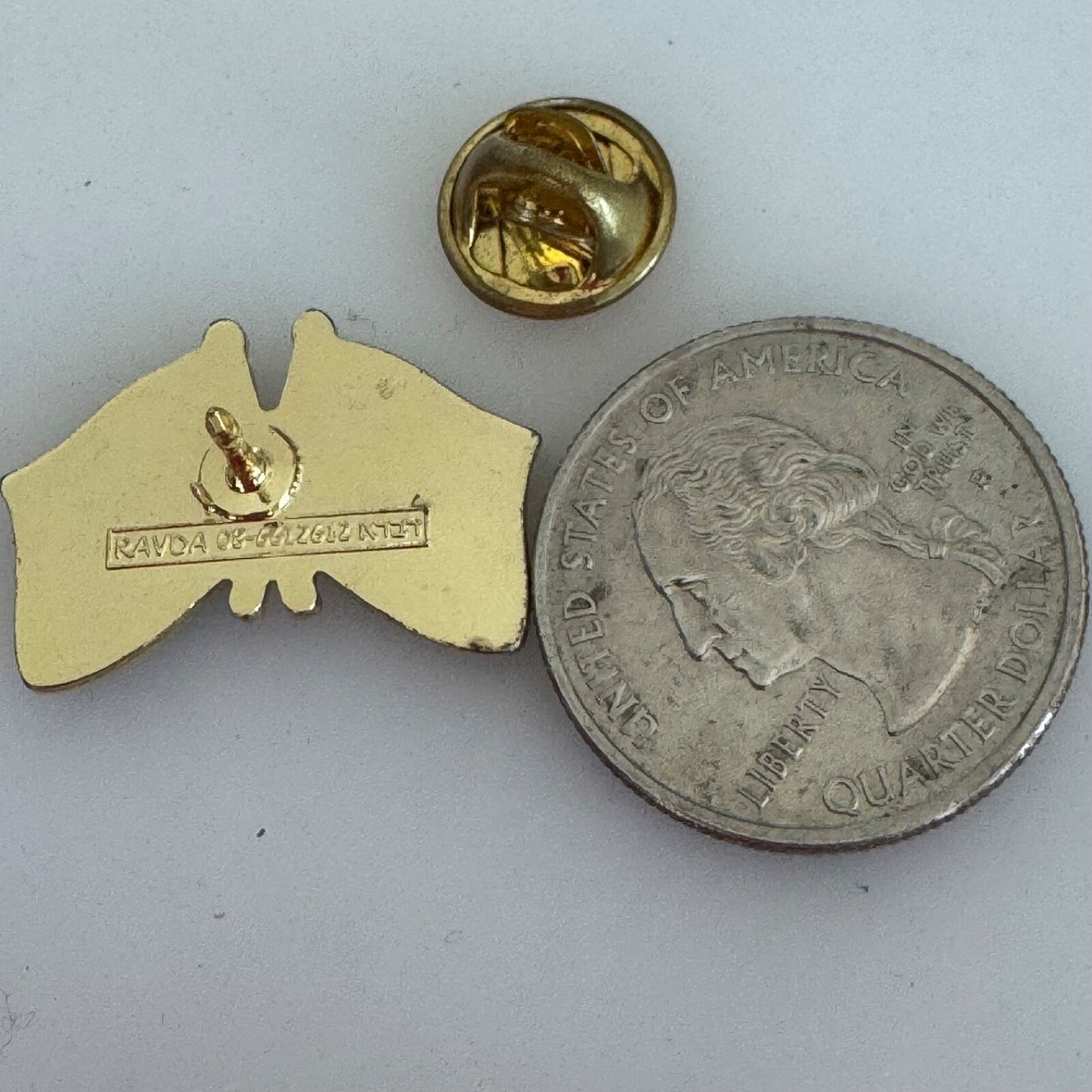 Vintage Israel Knesset Parliament Crossed Flags Lapel Pin