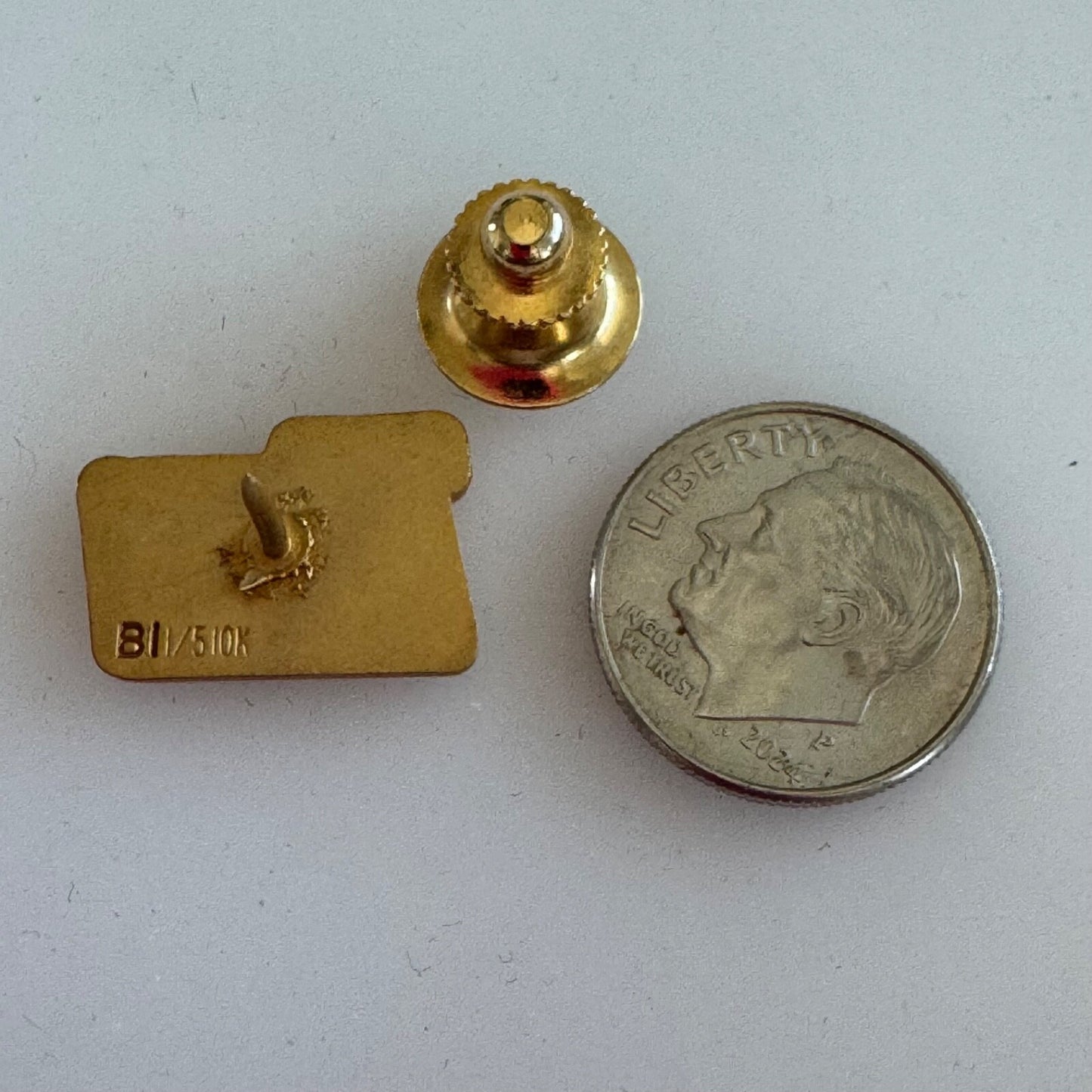 Vintage GTE Test Your Mettle Gold Filled Lapel Pin Tie Tack 1/5 10k GF