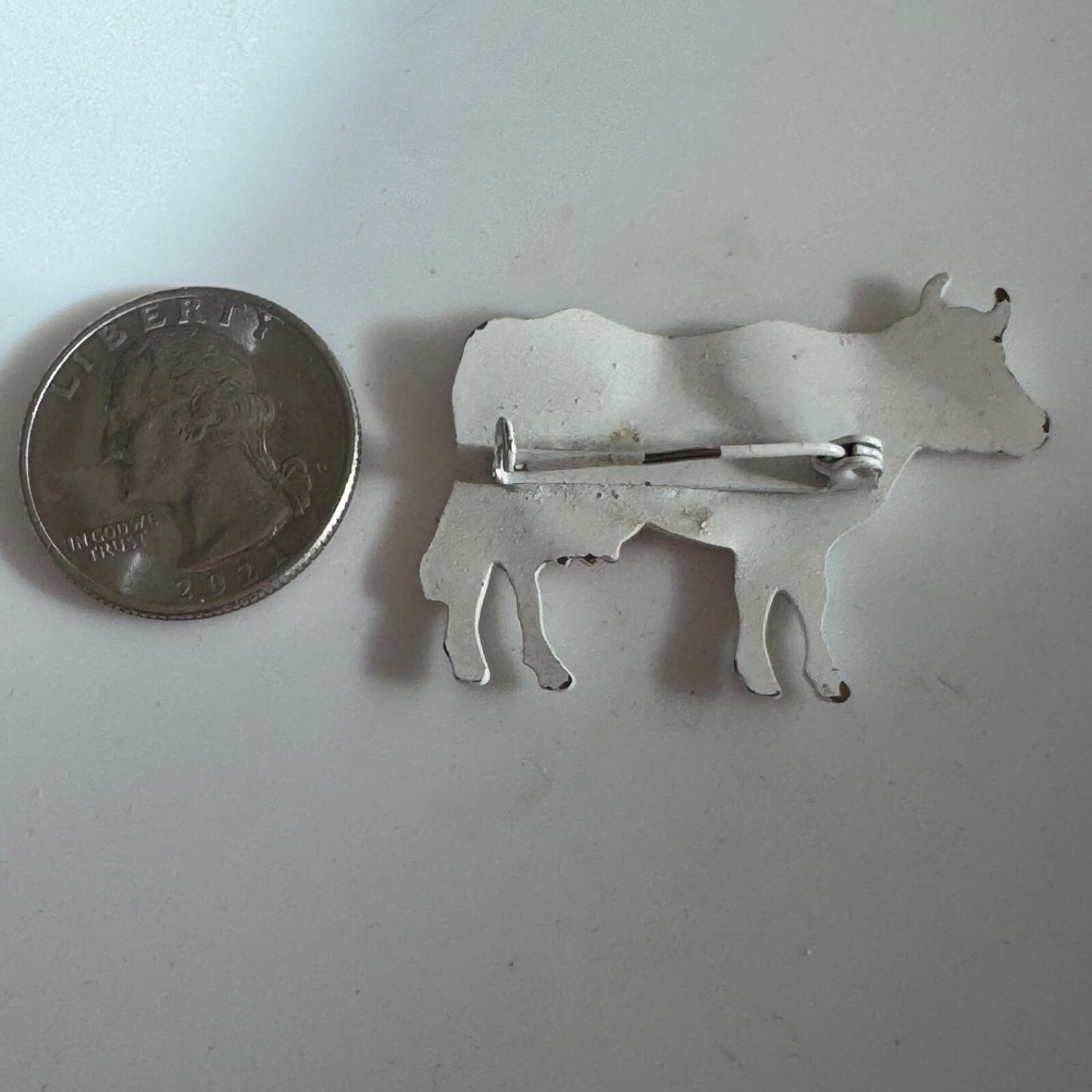 Vintage Holstein Dairy Cow Brooch Lapel Pin Enamel