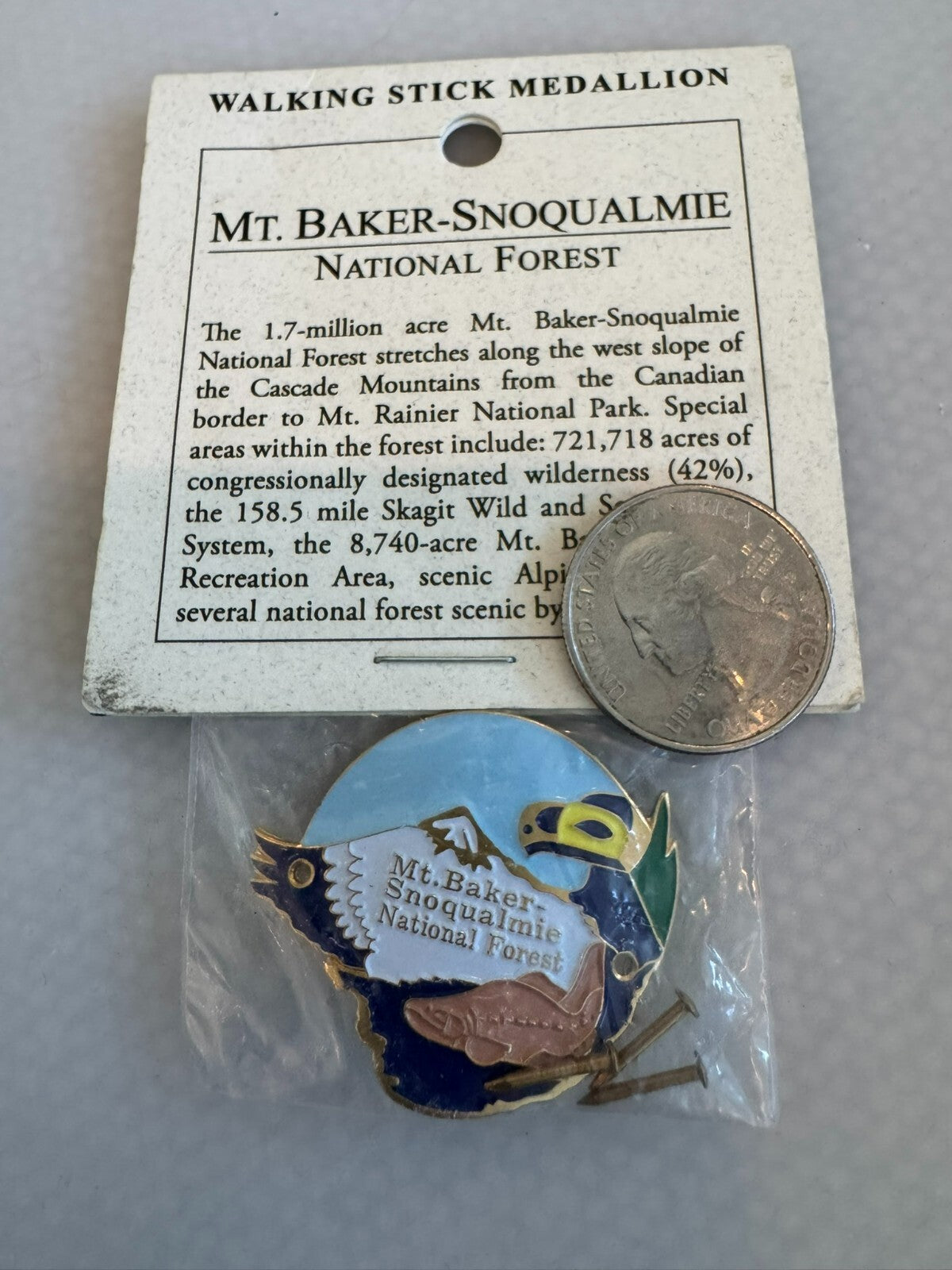 Mt Baker-Snoqualmie National Forest Walking Stick Medallion