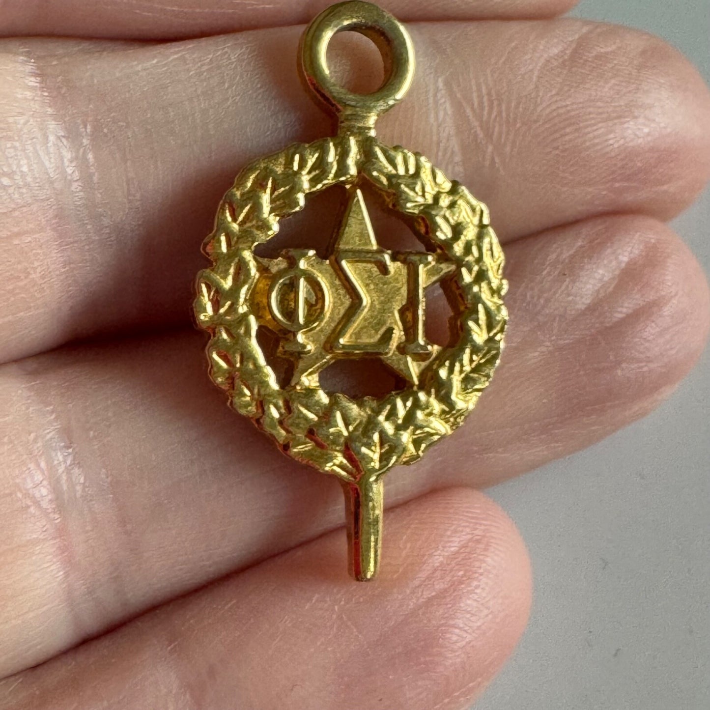 Vintage Phi Sigma Iota Key Fob Pendant Charm Lapel Pin