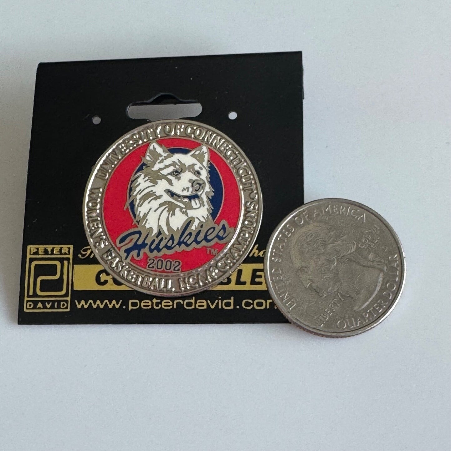 UConn Huskies 2002 NCAA Women’s Basketball Champions Pin Peter David Rare