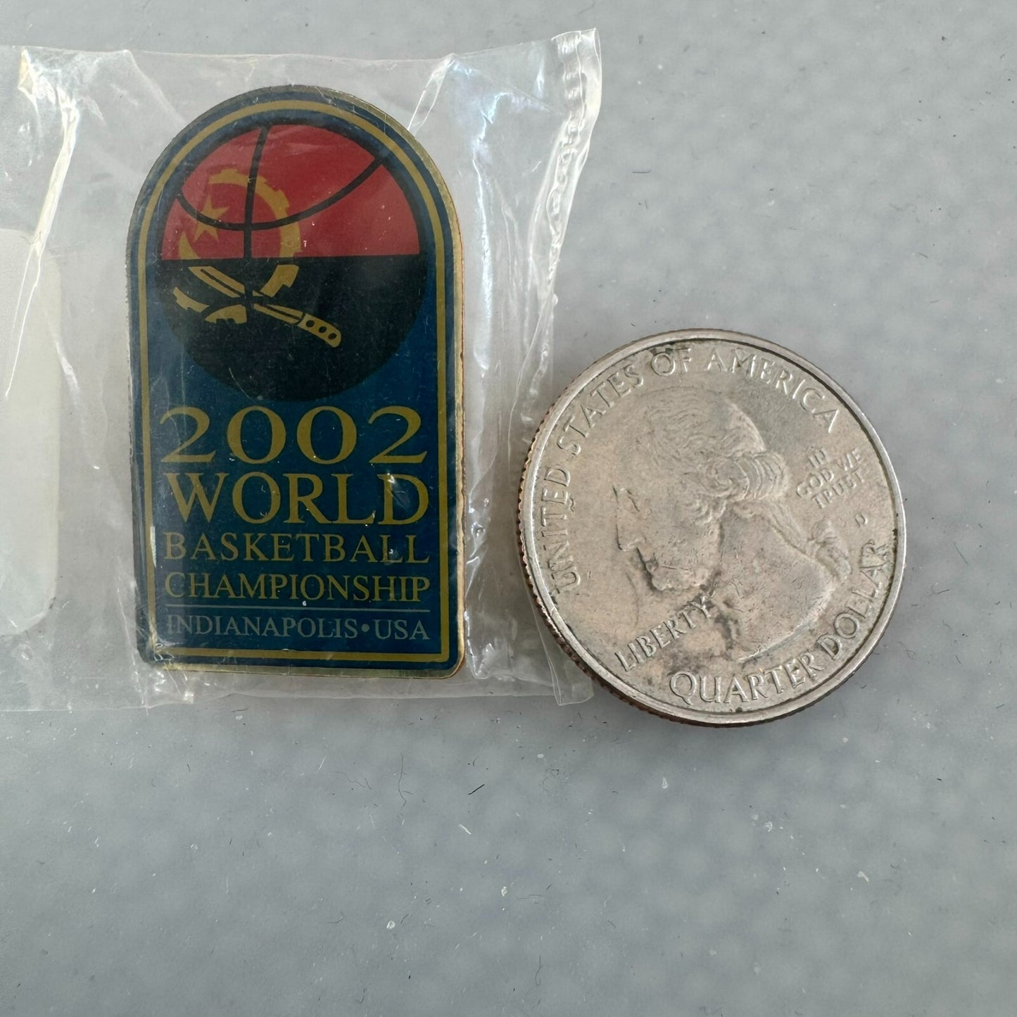 2002 World Basketball Championship Indianapolis FIBA Lapel Pin