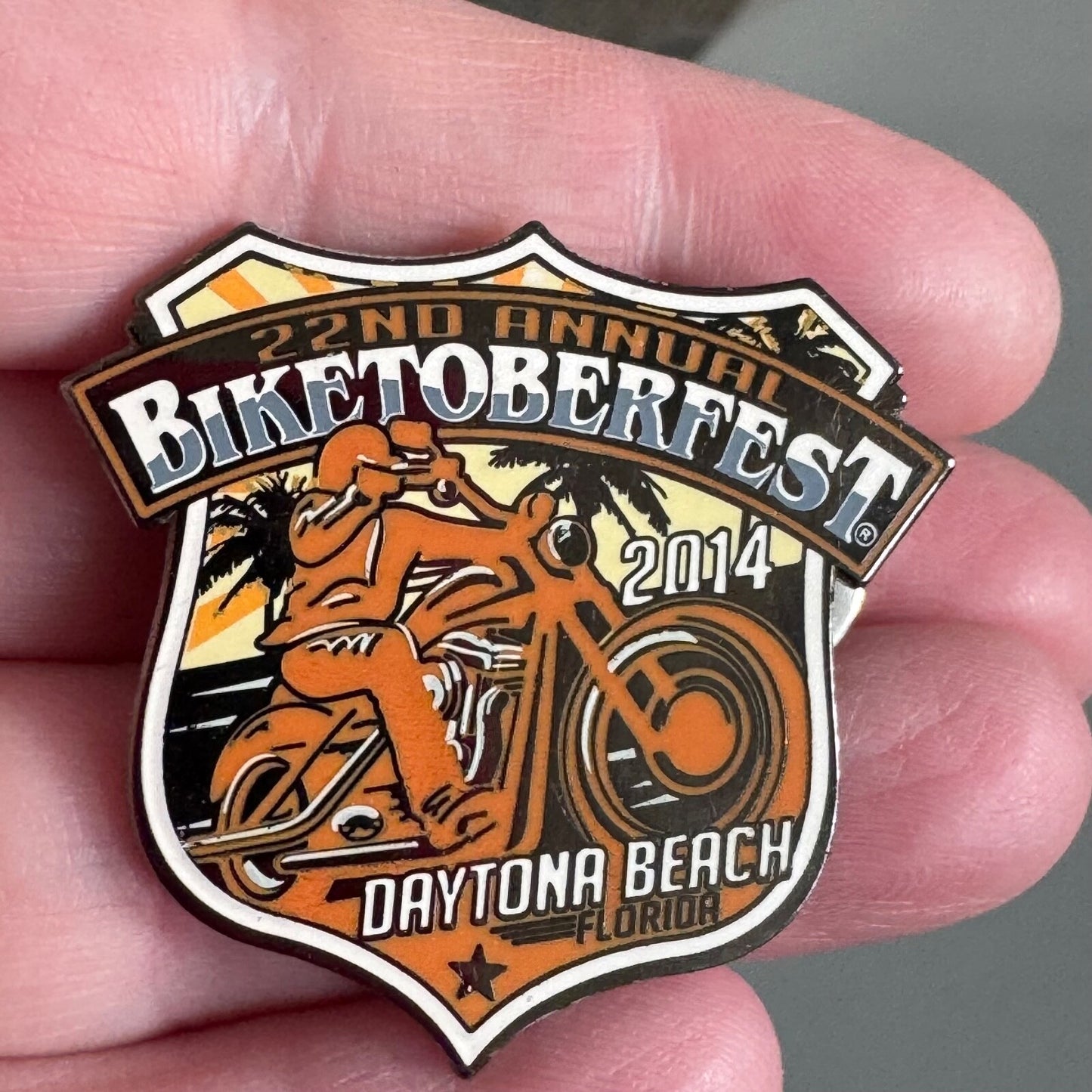 22nd Annual Biketober Daytona Beach Florida Lapel Pin