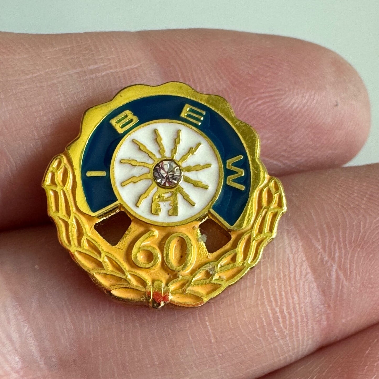 Vintage IBEW 60 Years Lapel Pin Union Tie Tack