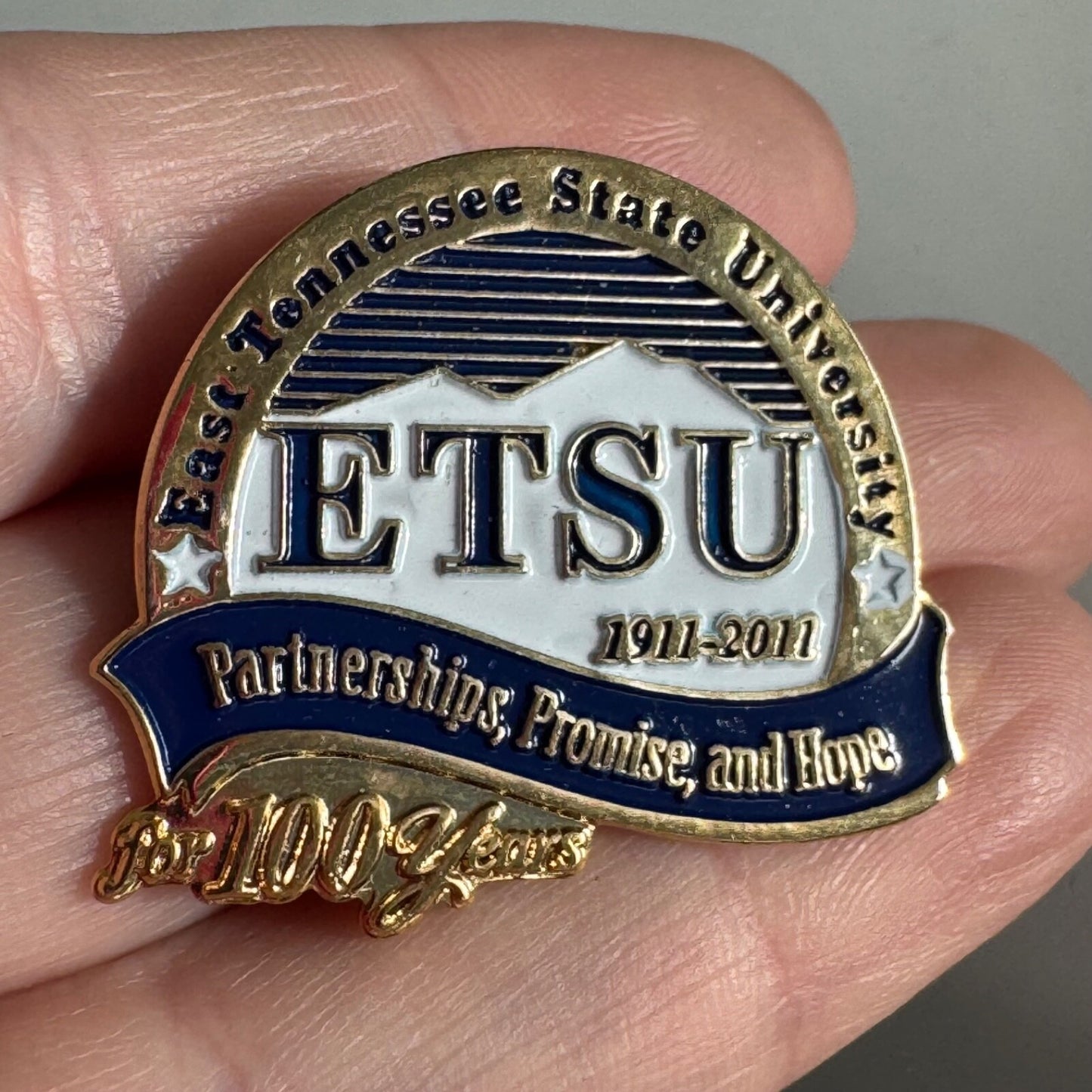 East Tennessee State University ETSU 100 Years Lapel Pin 2011
