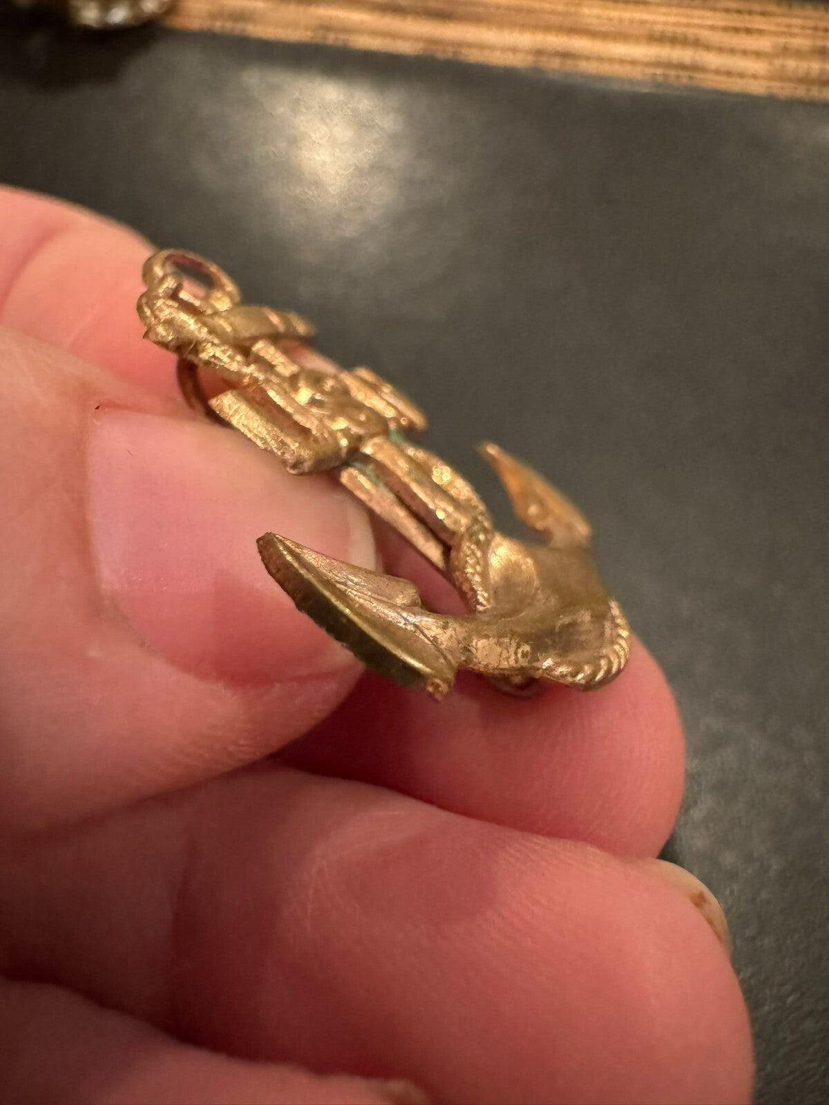 Antique U.S. Navy Anchor Rope Lapel Pin