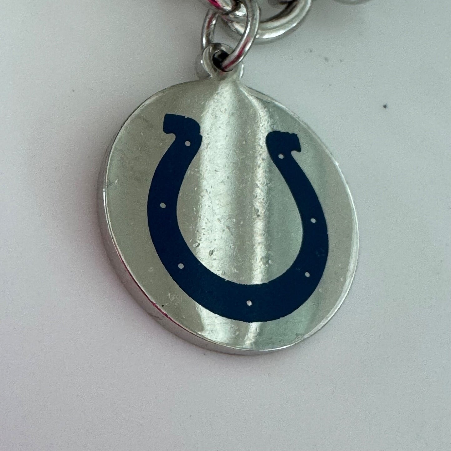 Vintage Indianapolis Colts Silver Tone Charm Bracelet