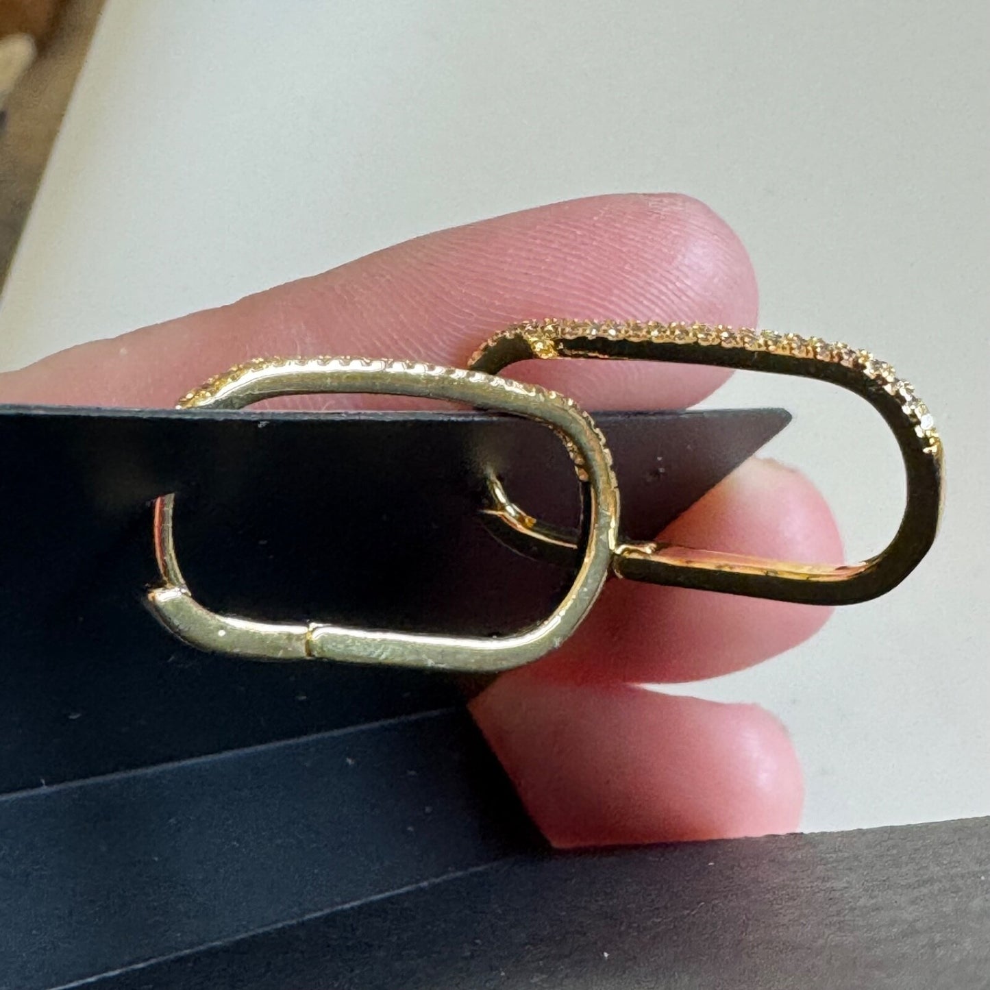 Nordstrom Gold Demi Fine Skinny Oval Hoop Earrings New On Card Pierced $50