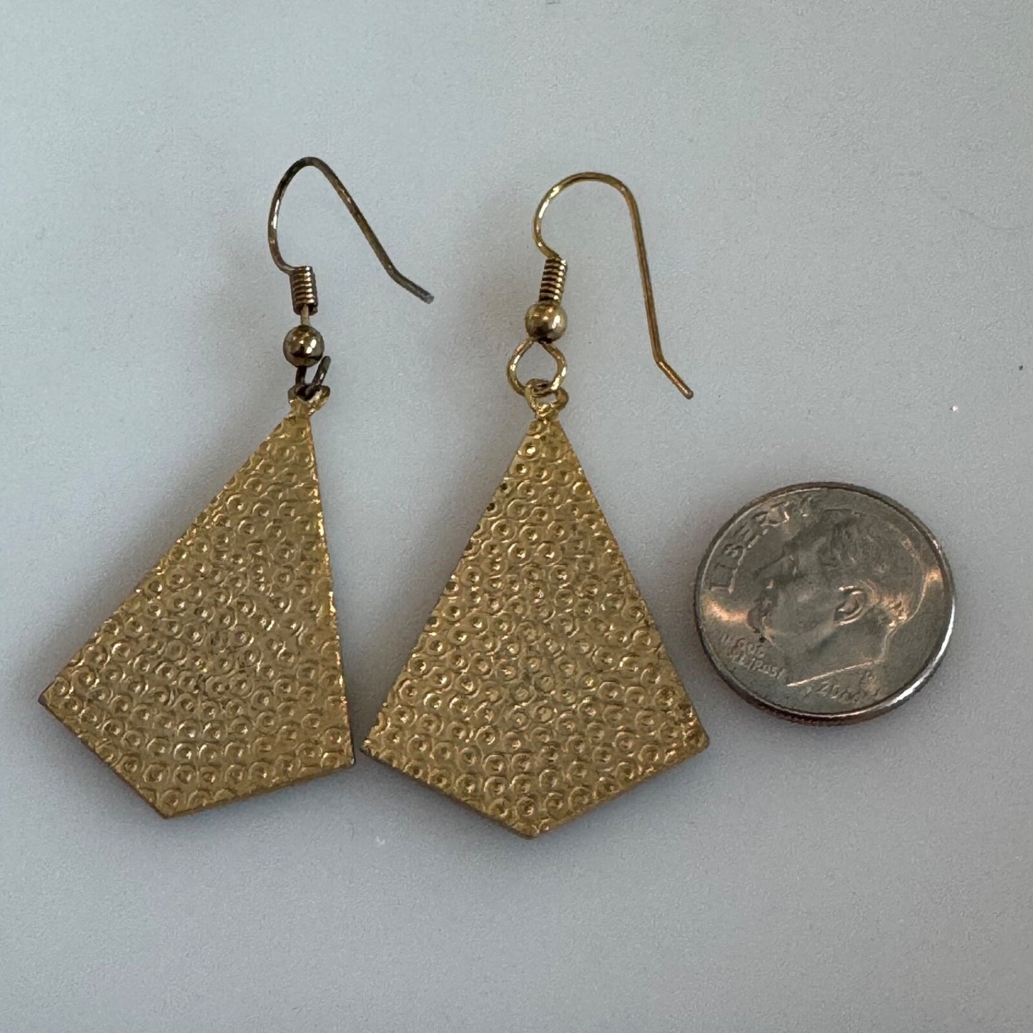 Vintage Cloisonne Fan Shaped Dangle Earrings