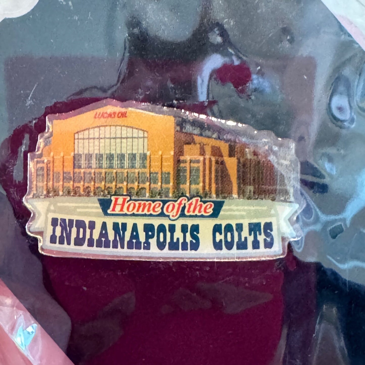 Vintage Lucas Oil Stadium Home of the Indianapolis Colts Pin New on Card NFL