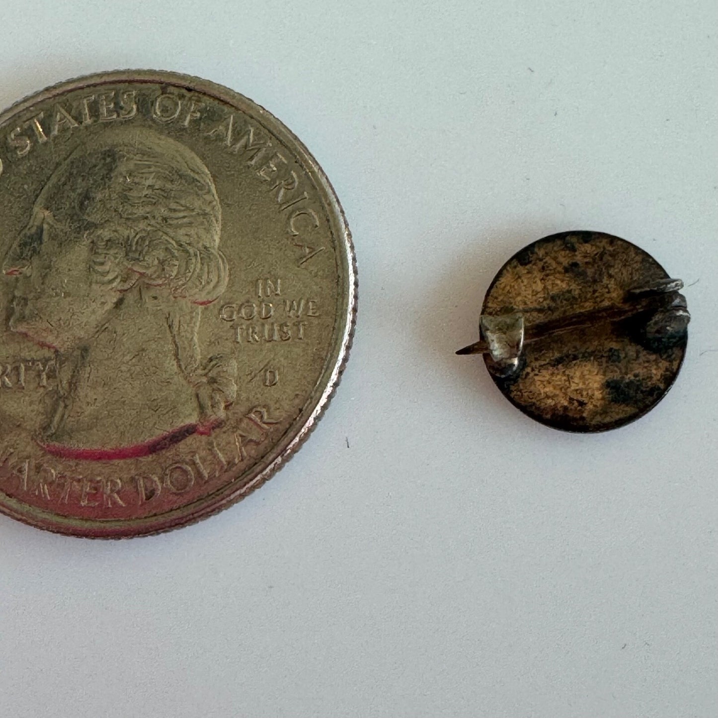 Early Enamel American Red Cross Pin C-Clasp Tiny