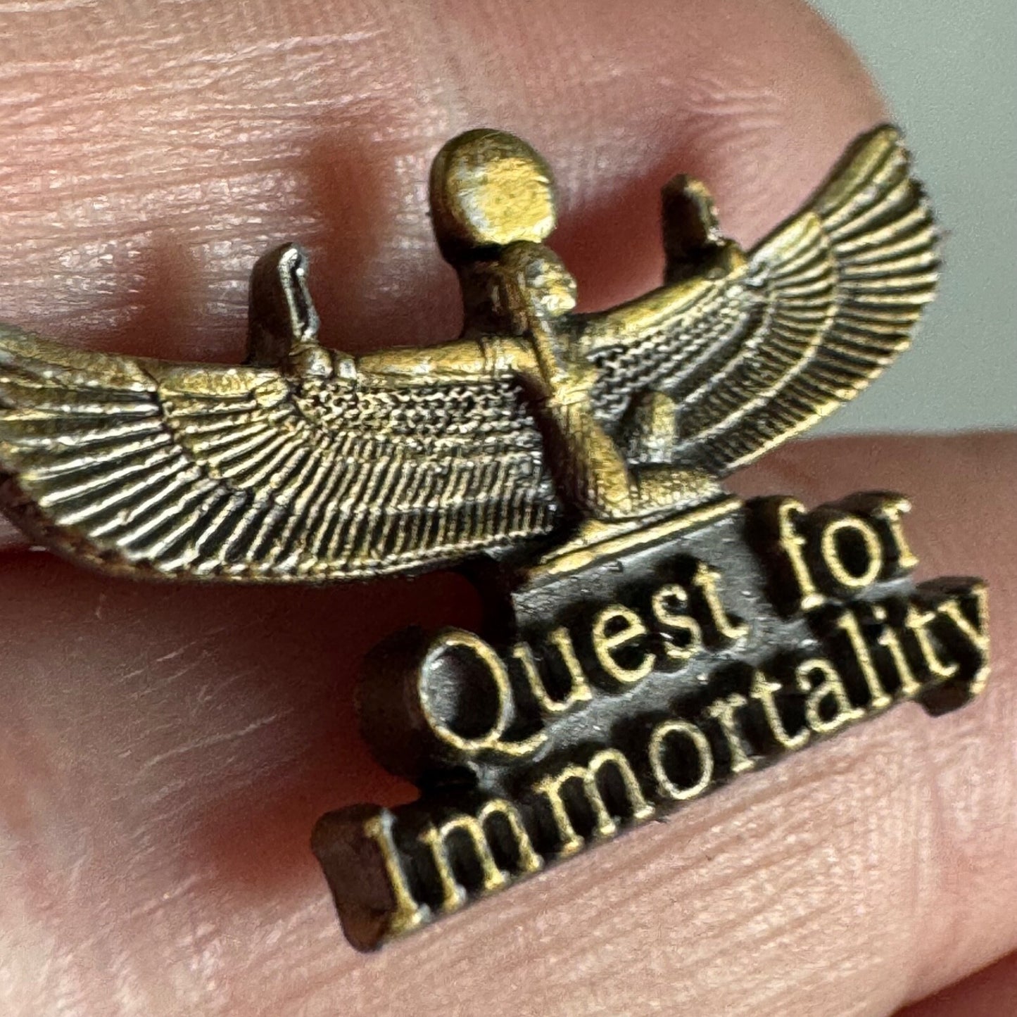 Vintage Quest for Immortality Lapel Pin Treasures of Ancient Egypt Goddess Maat