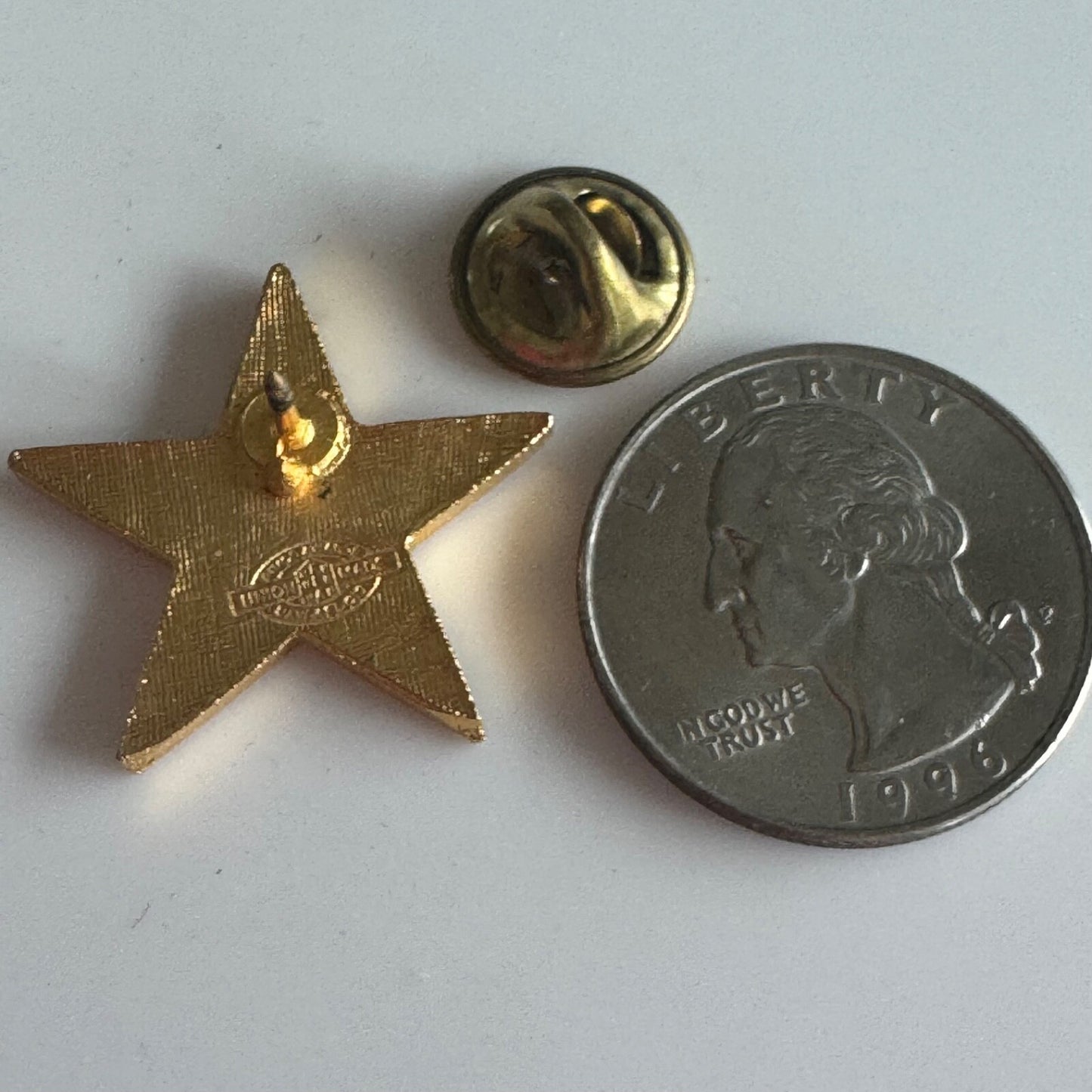 Vintage IBEW 1977 77 PAC Star Gold Tone Lapel Pin Union