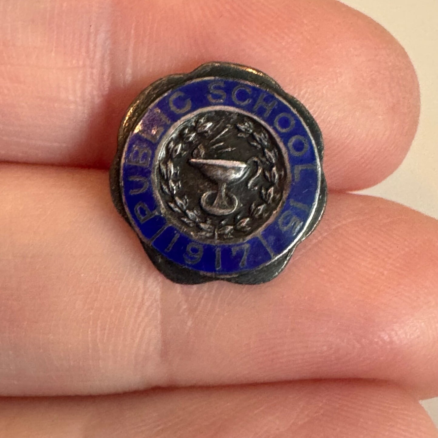 Antique Public School 15 1917 Lapel Pin New York City Yonkers Bronx Brooklyn