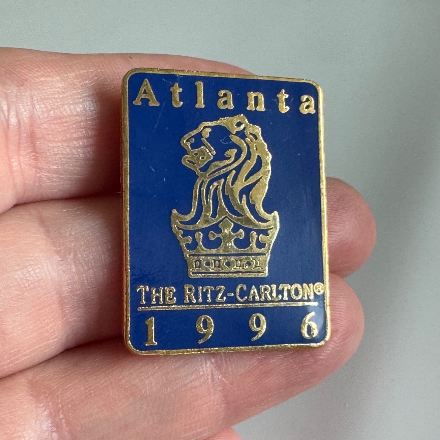 The Ritz-Carlton Atlanta 1996 Hotel Enamel Pin – Gold & Blue