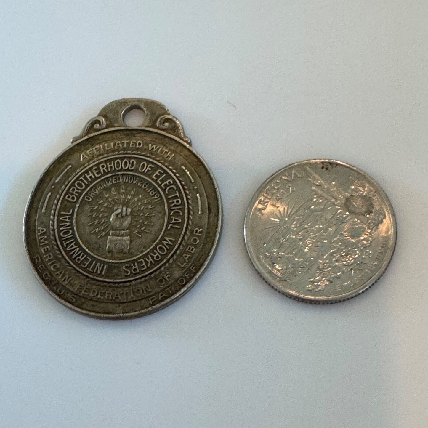 1951 25th Anniversary IBEW Local 306 Fob Medallion Union Akron Ohio