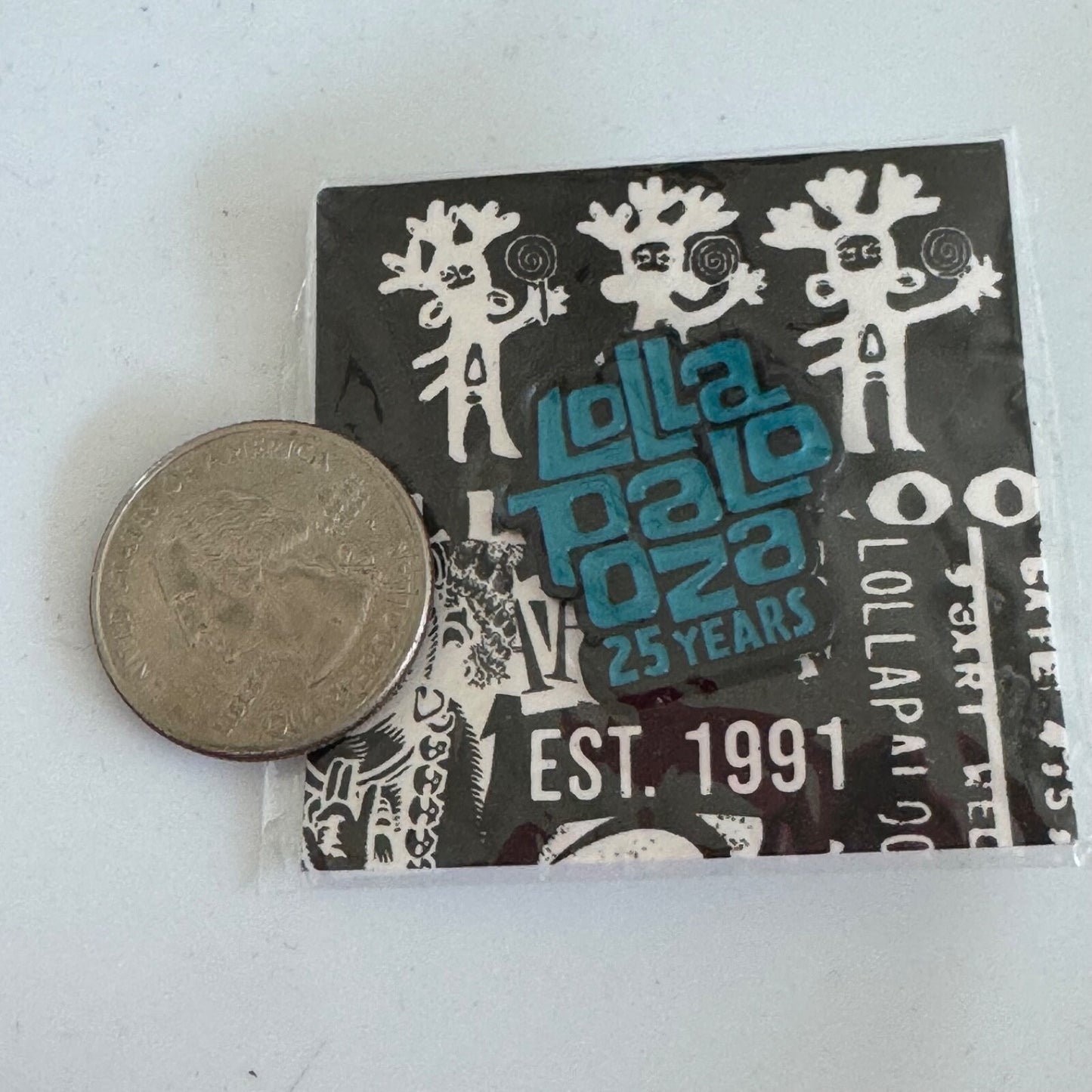 Blue Lollapalooza 25 Years 1991 Festival Collector Pin Teal Logo