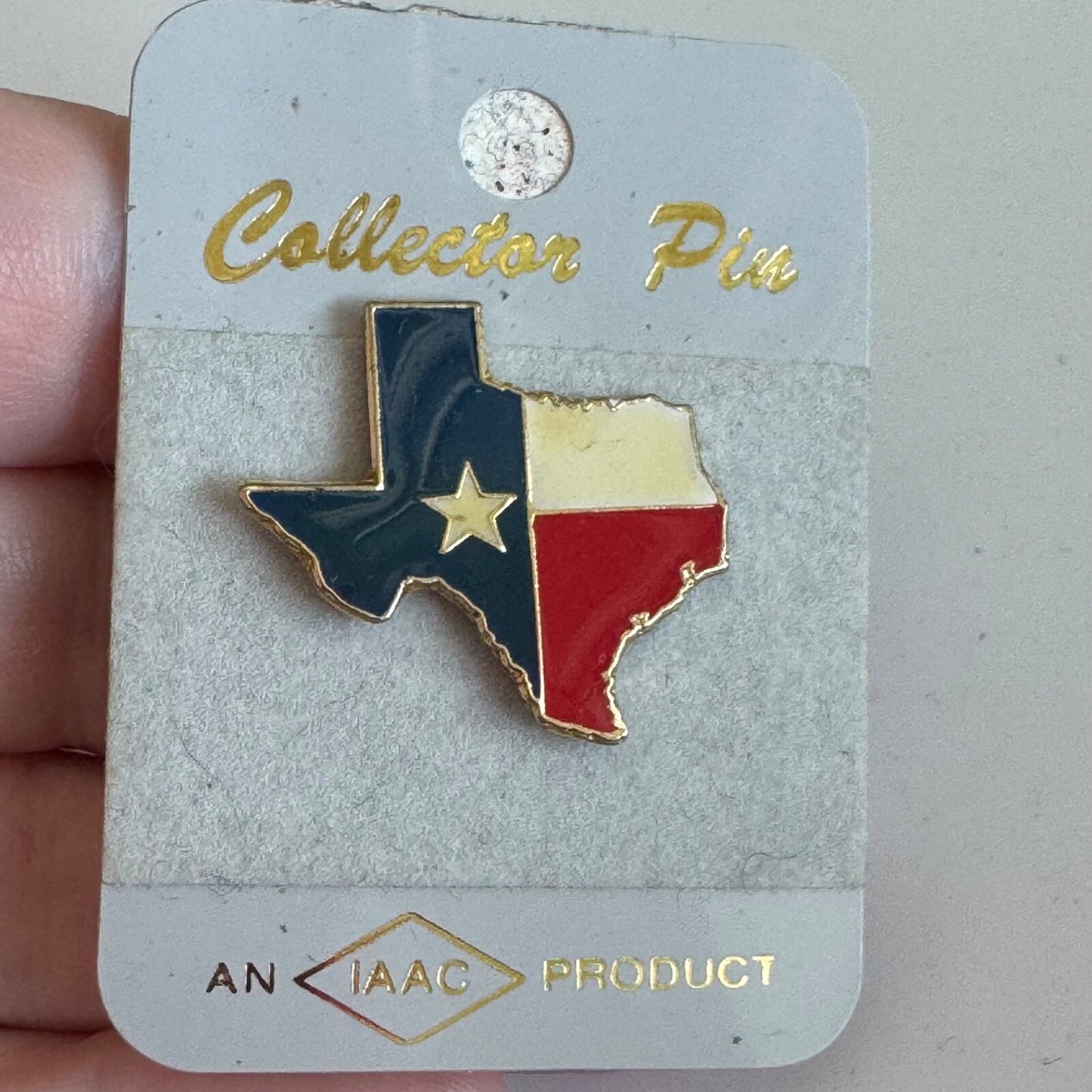 Texas State Flag Shape Collector Pin – New on Card