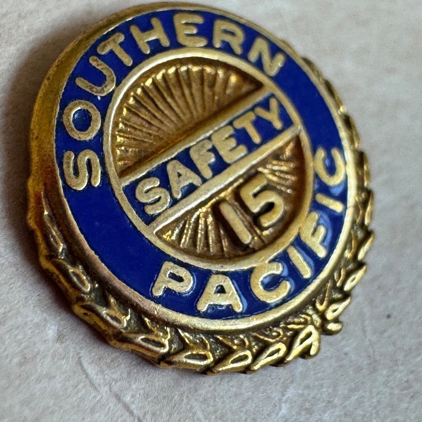 Vintage Southern Pacific 15-Year Safety Award Pin 1/20 10k GF Tie Tack