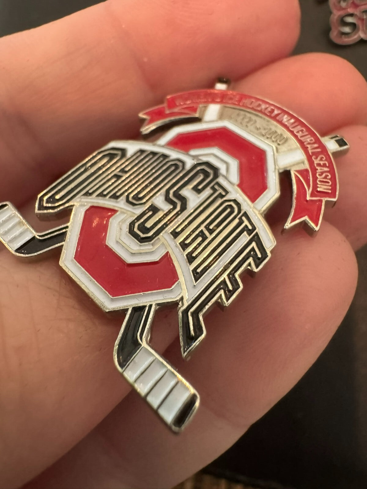The Ohio State University Women�s Ice Hockey Inaugural Season Pin OSU 1999-2000