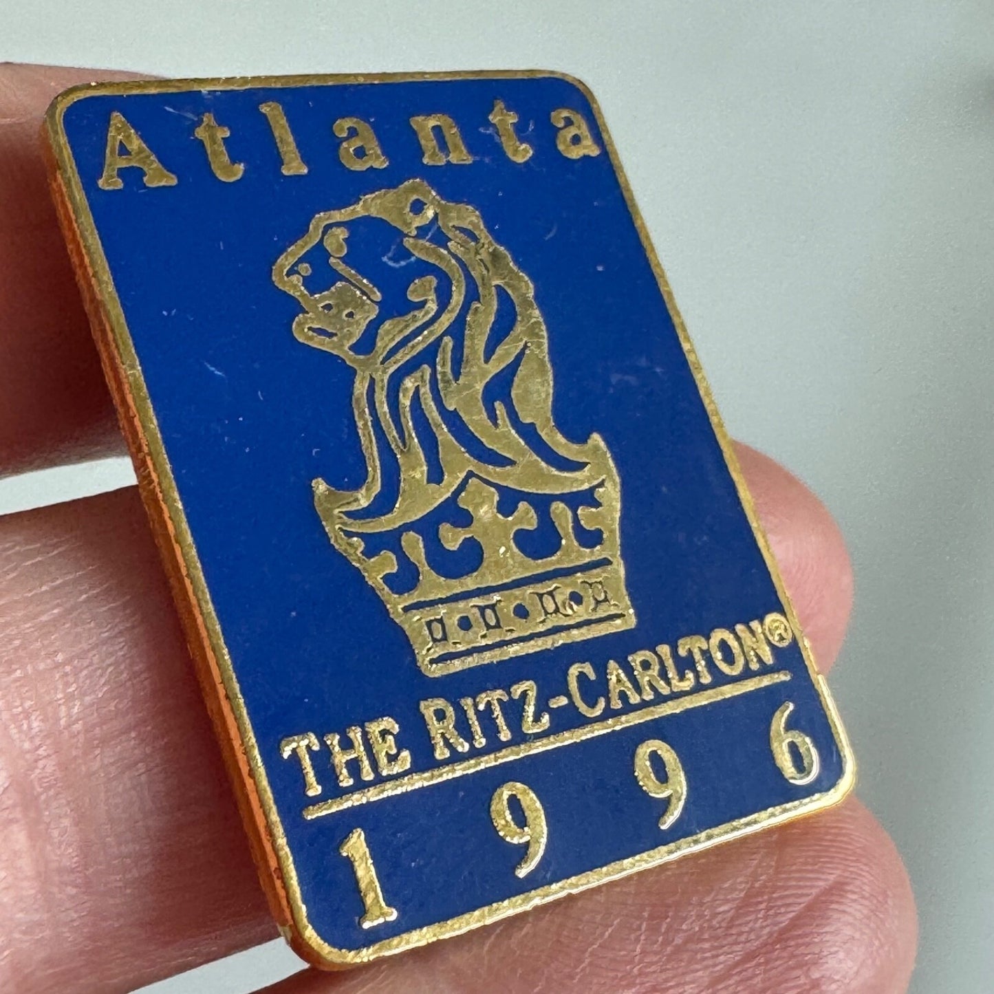 The Ritz-Carlton Atlanta 1996 Hotel Enamel Pin – Gold & Blue