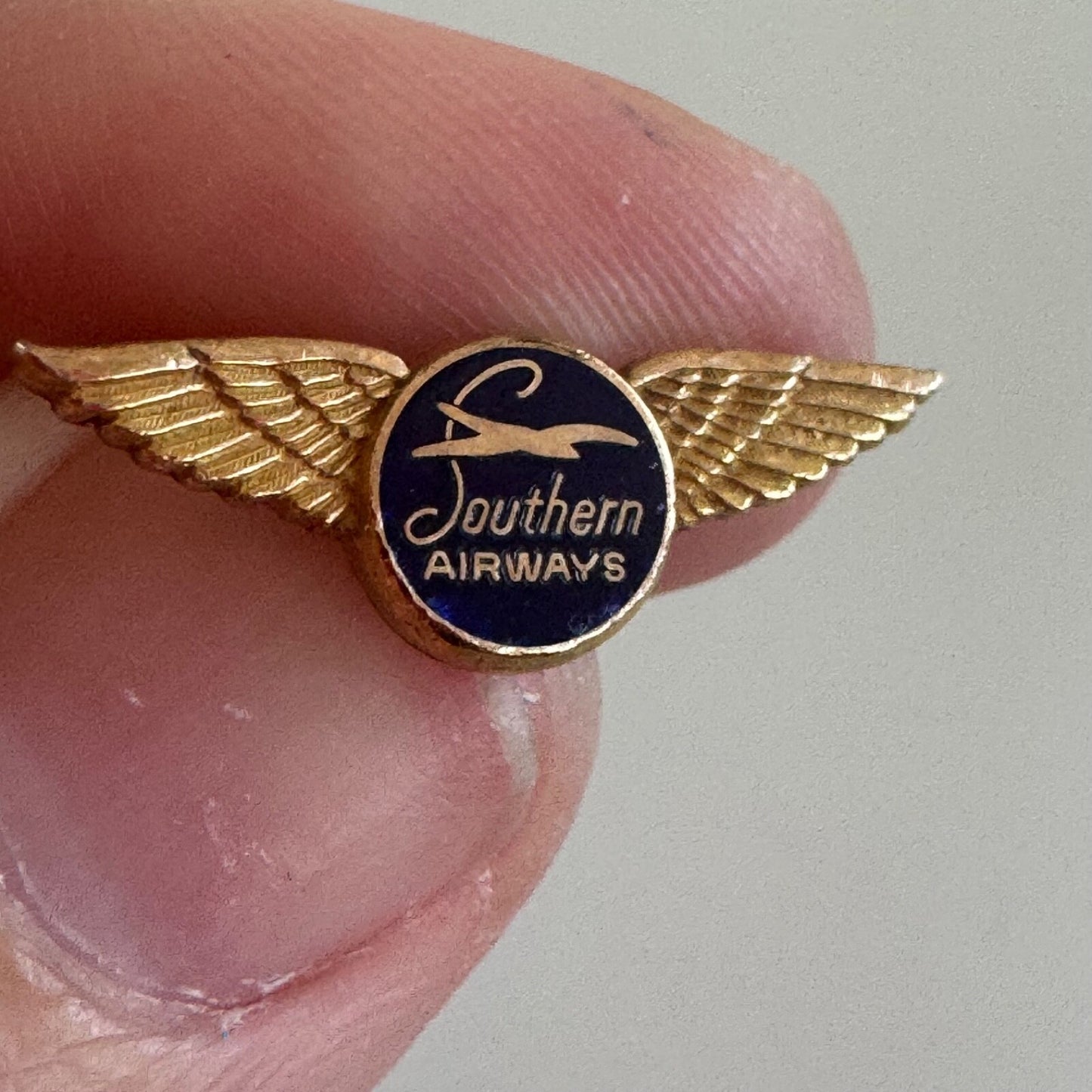 Rare Vintage Southern Airways Wings Employee Service 1/10 10k GF Pin Tie Tack
