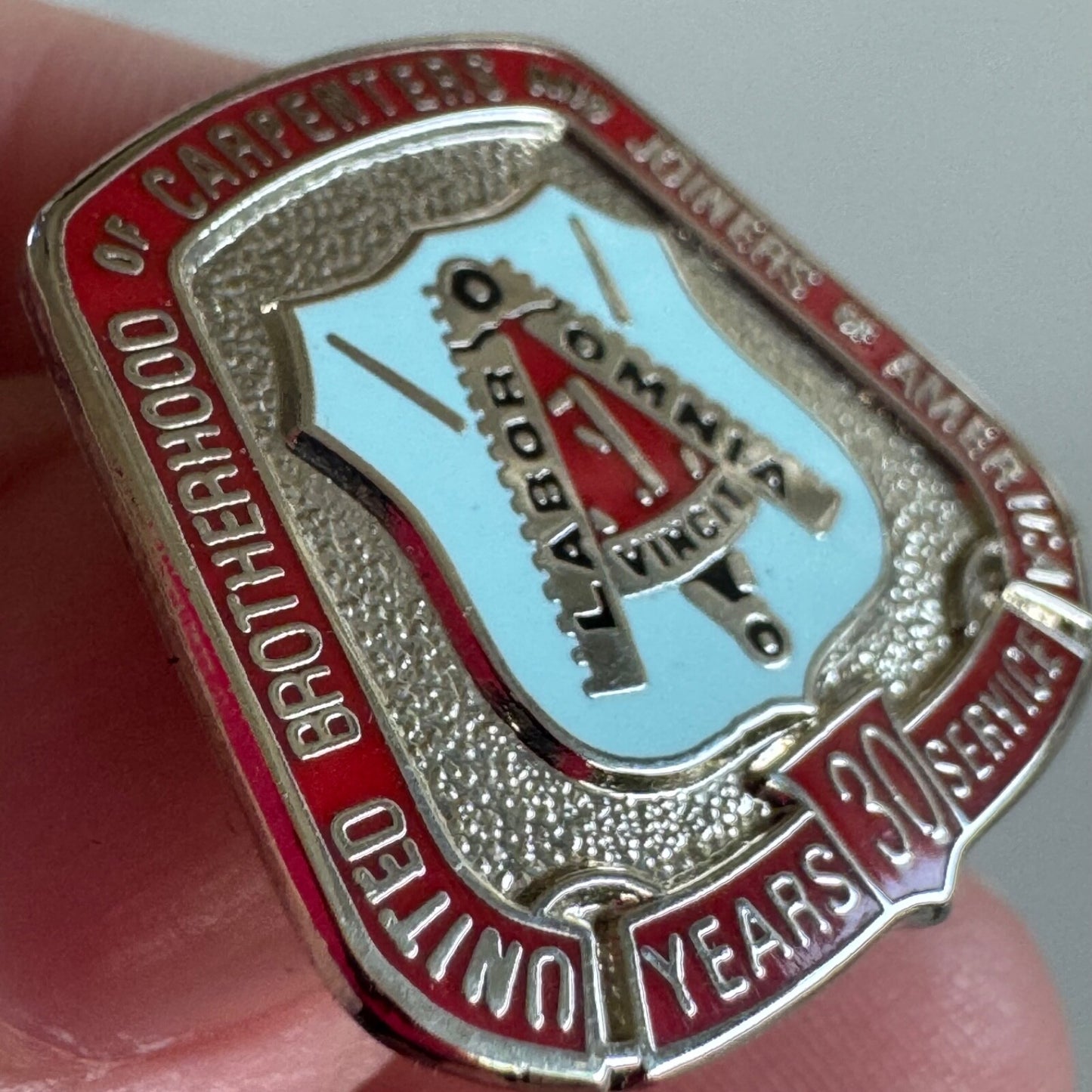Vintage United Brotherhood of Carpenters 30 Years Pin Tie Tack Union UBC