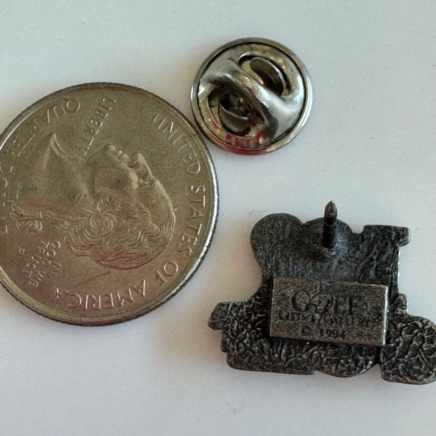 Pewter Enamel I Love Golf Heart Tie Tack Lapel Pin