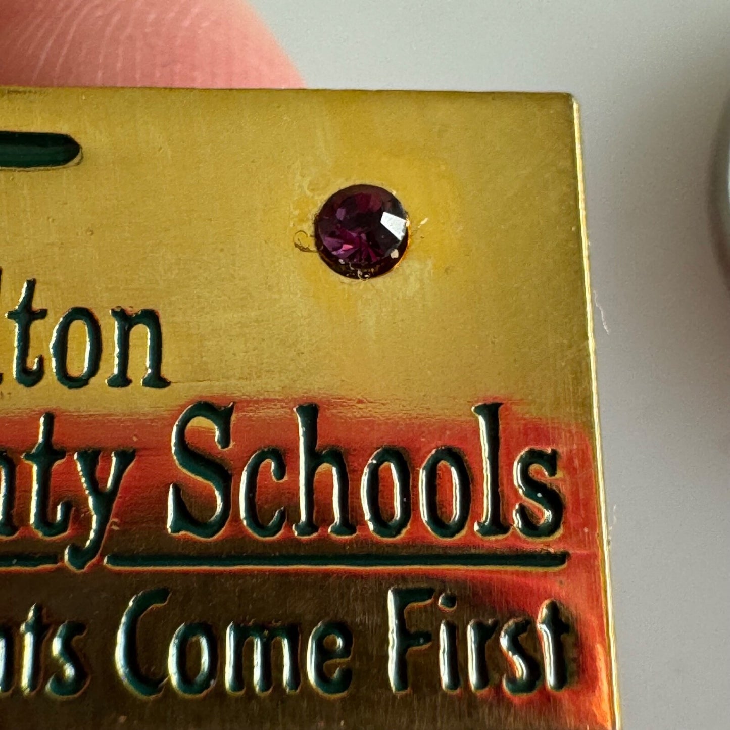 Vintage Fulton County Schools Where Students Come First Gold Tone Lapel Pin