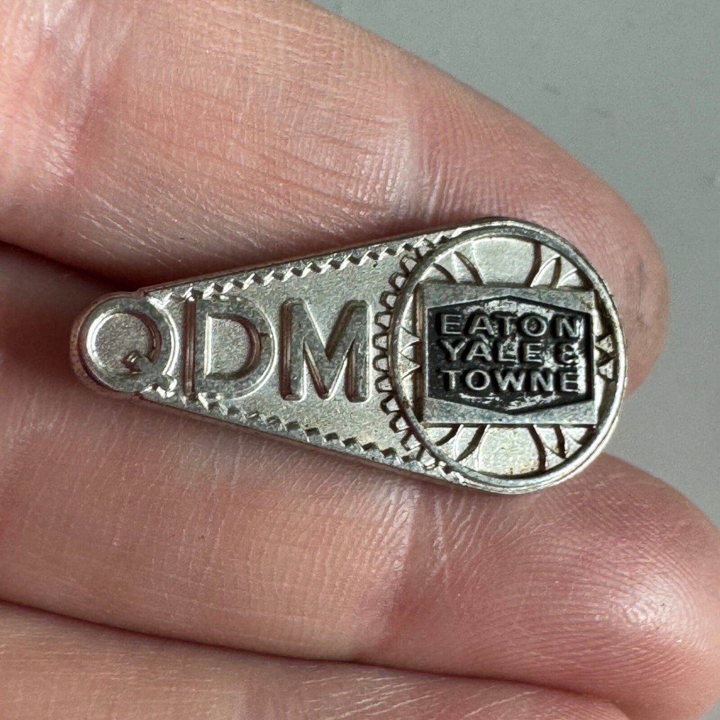 Vintage Eaton Yale & Town QDM Lapel Pin 1960s RARE