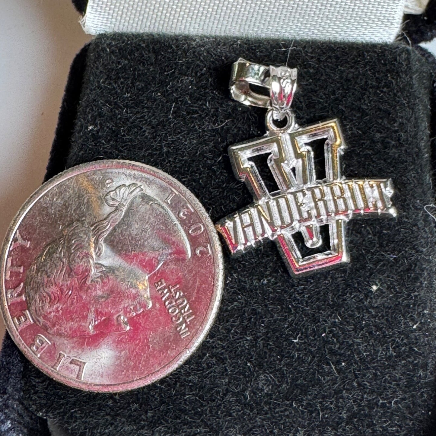 New in Box Vanderbilt University Sterling Silver Pendant Charm Commodores
