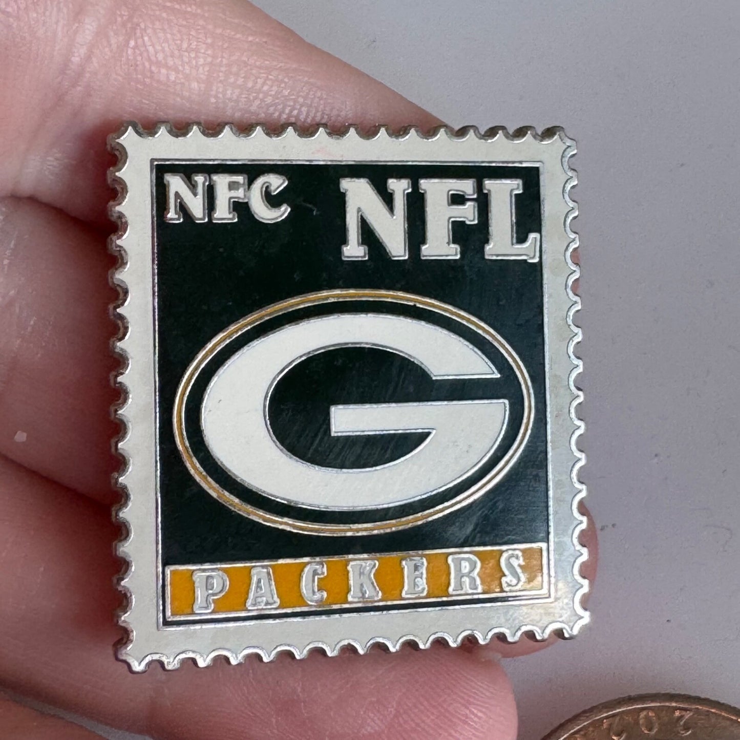 Vintage NFL Green Bay Packers NFC US Postage Stamp Lapel Pin 2006