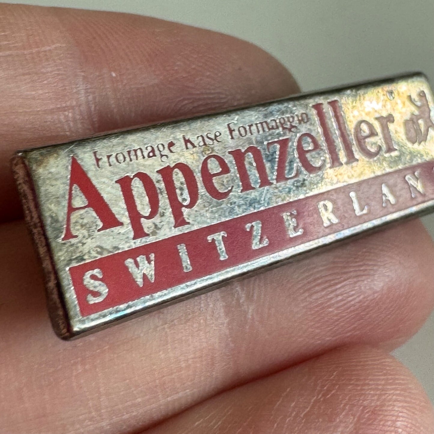 Vintage Appenzeller Fromage Kase Formaggio Switzerland Lapel Pin
