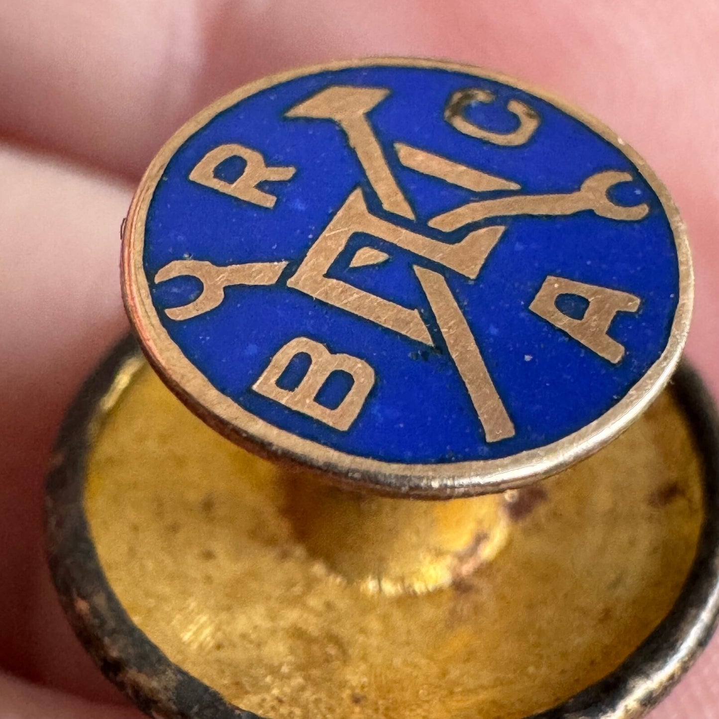 10k Gold Brotherhood of Railway Carmen of America Screwback Lapel Pin BRCA