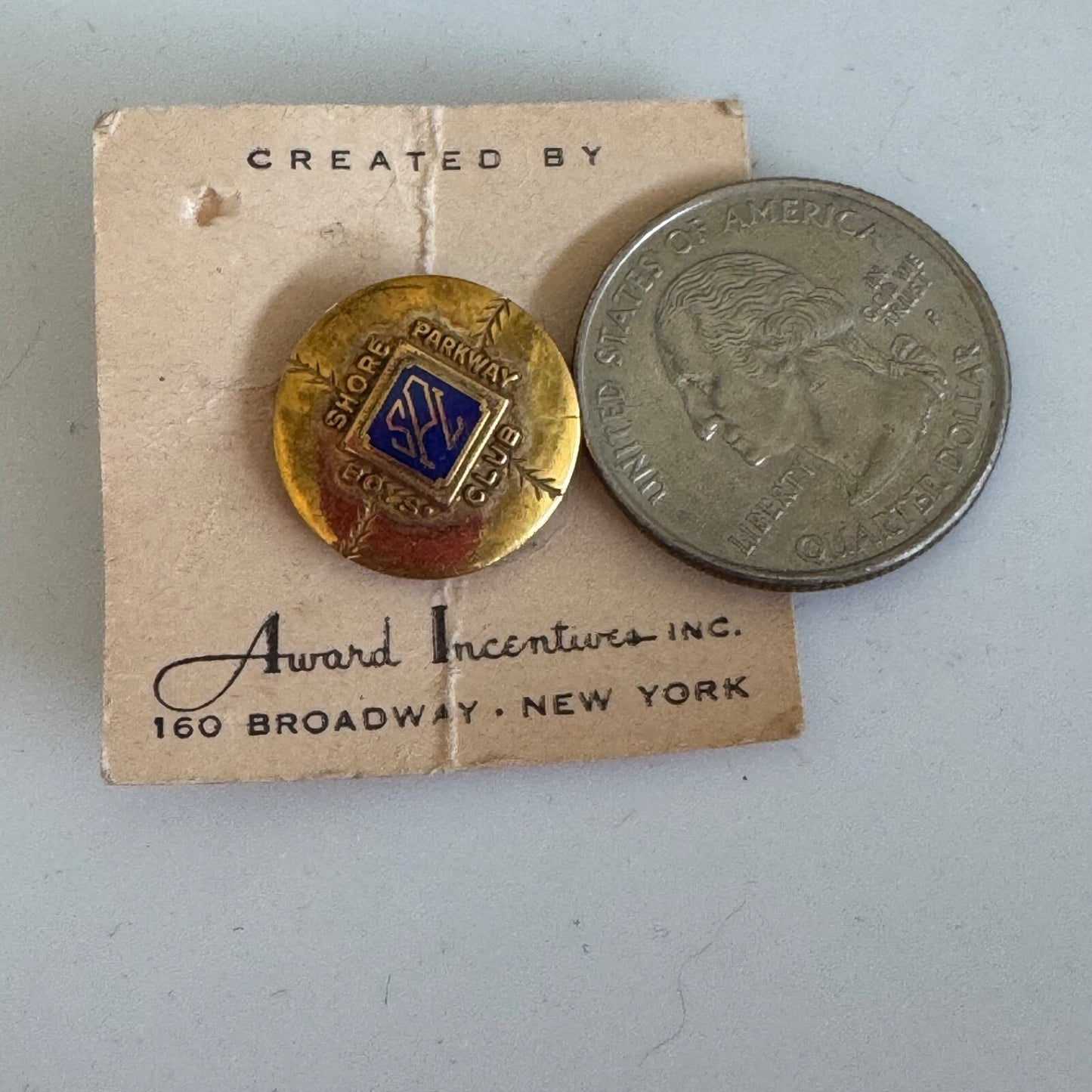 Vintage Shore Parkway Boys' Club Baseball SPL Pin Award Incentives New York City