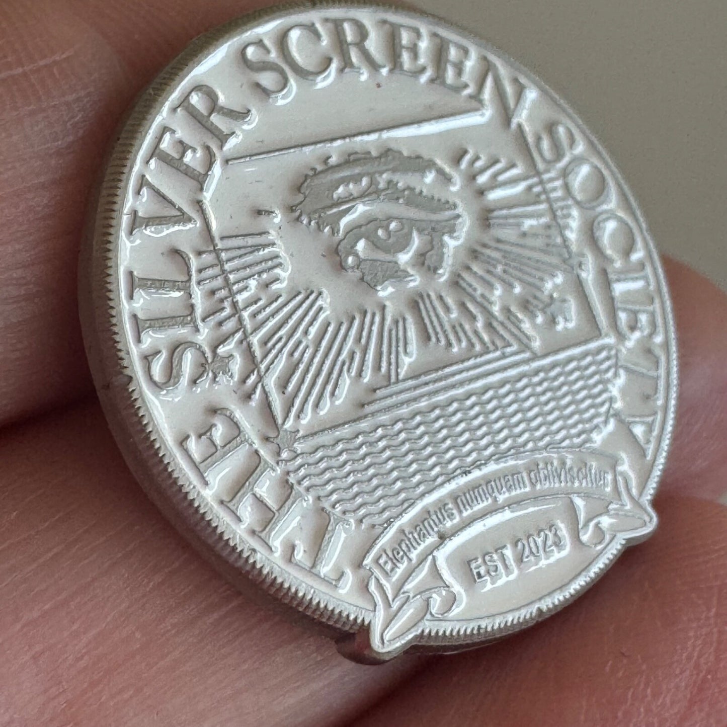 The Grand Cinema Tacoma Washington Silver Screen Society Lapel Pin Est. 2023