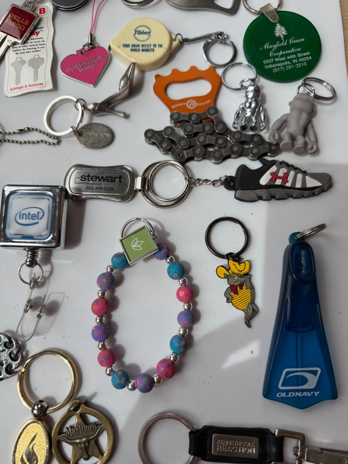 Lot of 45+ Vintage to Now Advertising Keychains Key Chains Bag Tags