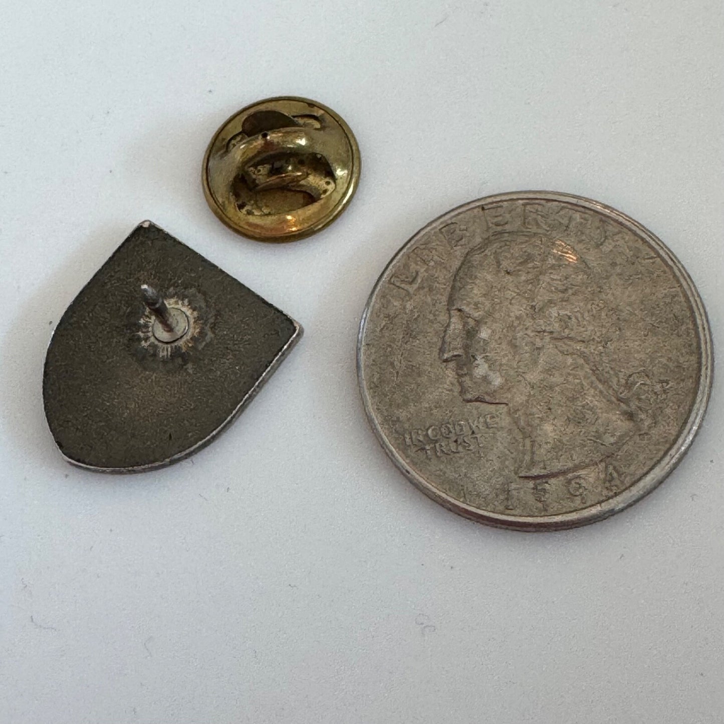 Vintage IBM 9336 Four Leaf Clover Shield Crest Lapel Pin