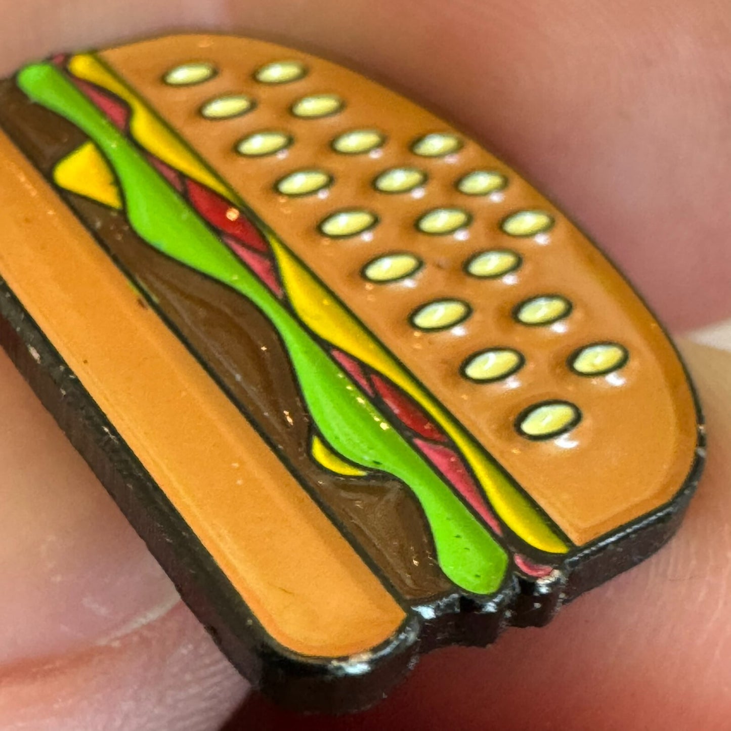 Enamel Cheeseburger Lapel Pin Wade