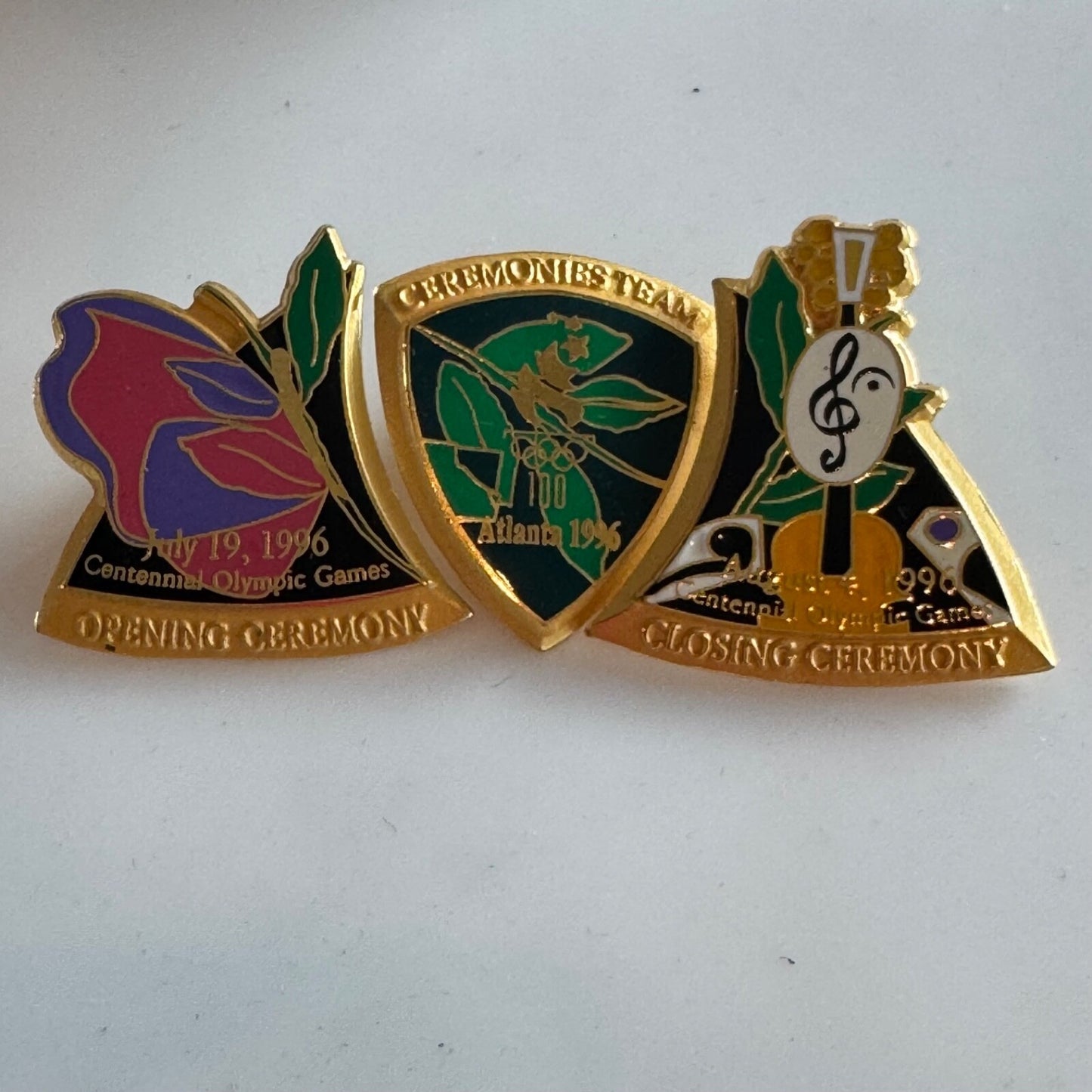 Vtg Atlanta 1996 Olympics Ceremonies Team Opening Closing Ceremony Pin Set