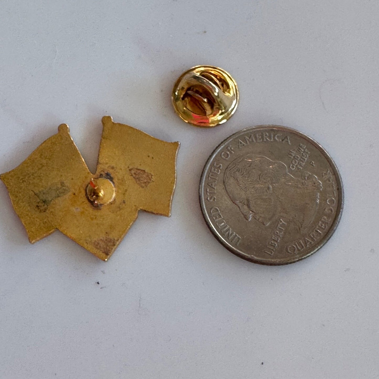 Vtg 45th Infantry United States and Oklahoma State Flag Pin American